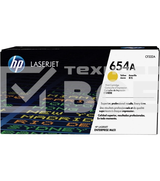 Тонер Картридж HP 654A CF332A желтый для HP CLJ Ent M651n/M651dn/M651xh/M680dn/M680f (15000стр.)