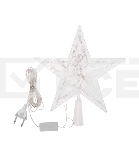 Светодиодная фигура на елку Neon-night Звезда 22см, цвет свечения теплый белый, постоянное свечение, 230В