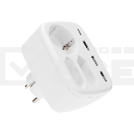 Тройник электрический 16А + 2х2,5А с заземлением + 3хUSB-A 2,4А + USB Type-C 3А, белый Rexant, фото3