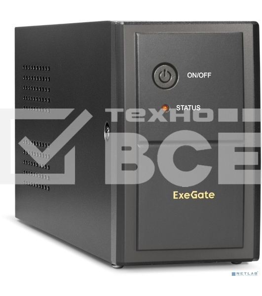 Источник бесперебойного питания ExeGate Power Back BNB-850.LED.AVR.EURO.RJ <850VA/480W, LED, AVR,2 евророзетки, RJ45/11, Black>