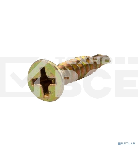 Саморез оконный KRANZ сверло, 3.9х19, желтый цинк, короб (500 шт./уп.)