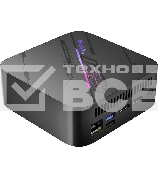 Мини ПК Blackview MP100 (AMD Ryzen 5825U) 16+1Tb, WIFI a/b/g/n/ac, Bluetooth 4.2, Win11 Pro, USB3.2, HDMI 1.4b Type A *2, RJ45*1, 5.5/2.1mm DC Jack *1, 3.5mm Phone Jack*1, Colour: Black