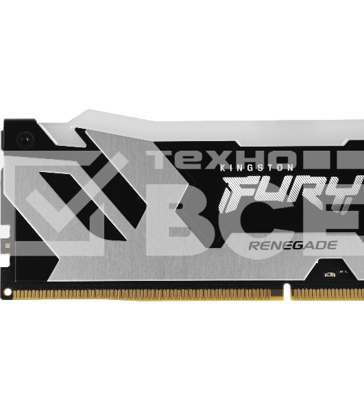 Оперативная память Kingston Fury Renegade, DDR5, 32GB (2x16GB), 7600MHz, CL38, с радиатором, RGB, серебристый/черный