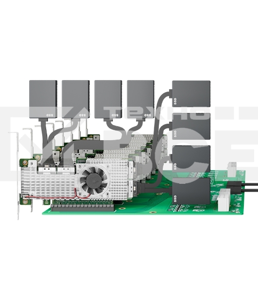 Адаптер LR-LINK PCle4.0 x16 4*SFF-8654 8i NVMe Switch Adapter