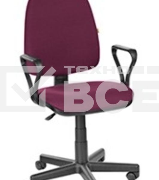Кресло компьютерное OLSS ПРЕСТИЖ бордовый В-2А Крестовина: 