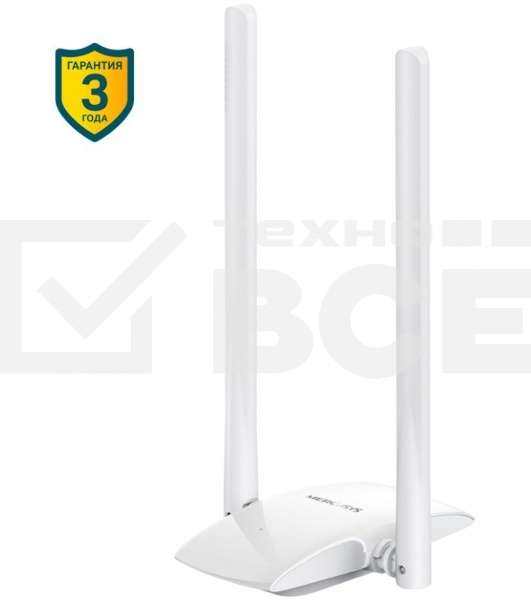 Сетевой адаптер WiFi Mercusys MW300UH USB 2.0 (ант.внеш.несъем.) 2ант.