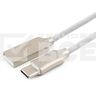 Кабель USB 2.0 Cablexpert CC-P-USBC02W-1.8M, AM/Type-C, серия Platinum, длина 1.8м, белый, блистер