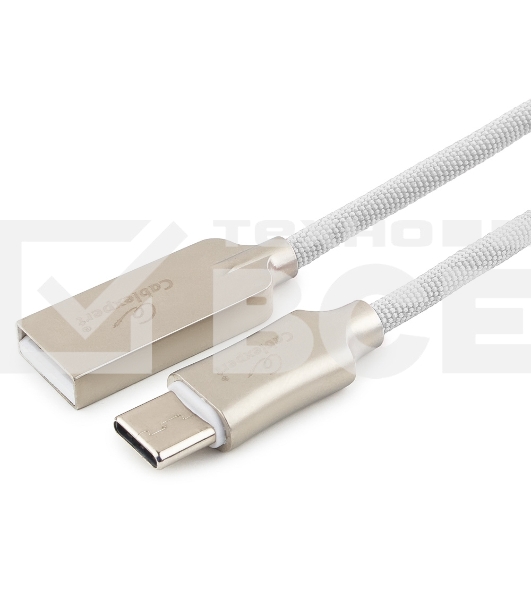 Кабель USB 2.0 Cablexpert CC-P-USBC02W-1.8M, AM/Type-C, серия Platinum, длина 1.8м, белый, блистер