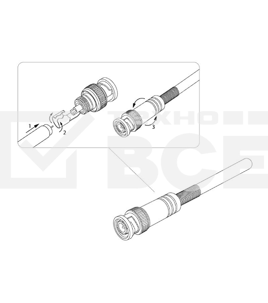 Разъем штекер BNC под пайку с пружиной металл (универсальный) Rexant