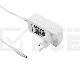 Источник питания 12 V  24 W с DC разъемом подключения 5.5х2.1, белый корпус (IP23)