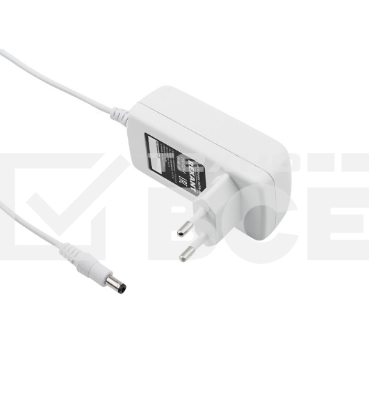 Источник питания 12 V  24 W с DC разъемом подключения 5.5х2.1, белый корпус (IP23)