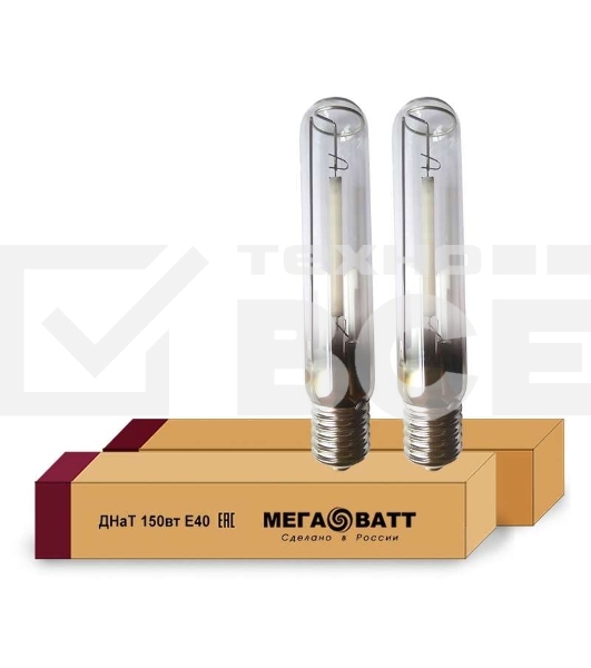 Лампа газоразрядная натриевая ДНаТ 150 E40 (25) МЕГАВАТТ 02935
