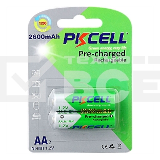 Никель-металлогидридный аккумулятор PKCELL NI-MH RTU AA2600-2B тип - AA 2 шт в блистере