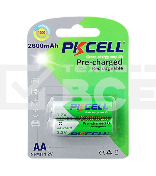 Никель-металлогидридный аккумулятор PKCELL NI-MH RTU AA2600-2B тип - AA 2 шт в блистере