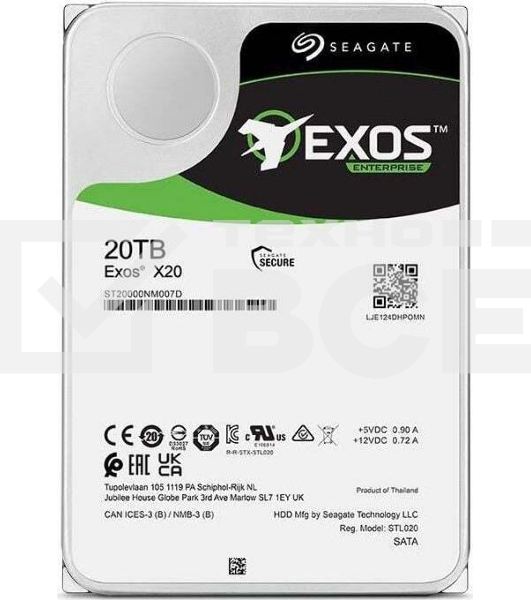 Жесткий диск Seagate HDD Server Exos X20 HDD 512E/4KN ( 3.5'/ 20TB/ SATA 6Gb/s / 7200rpm)