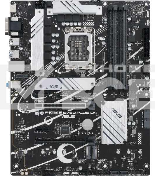 Материнская плата ASUS PRIME B760-PLUS D4, LGA 1700, Intel B760, 4xDDR4, 4xSATA, 3xM.2, 1xPCIe 4.0 x4, 1xPCIe 5.0 x16, 1xHDMI, 1xDP, 1xVGA, 1x 2.5Gb LAN, 1xUSB 3.2 Gen 2, 2xUSB-A 3.2 Gen 2, 3x3.5 мм, 7.1, ATX