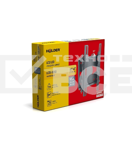 Кронштейн для телевизора Holder LCDS-5010 черный металлик настенный наклон