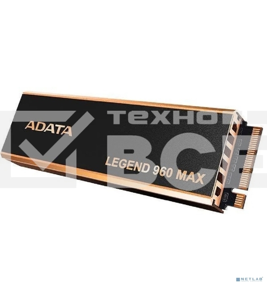 Накопитель SSD ADATA LEGEND 960 MAX, 1Tb, PCIe 4.0 x4, M.2 2280, NVMe, R/W 7400/6000, с радиатором