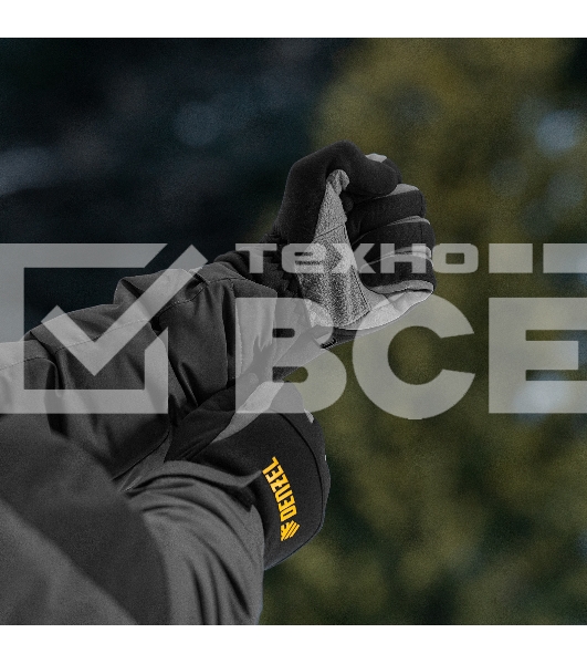 Перчатки универсальные, искусственный мех, работа с сенсорным экраном, размер 9 Denzel