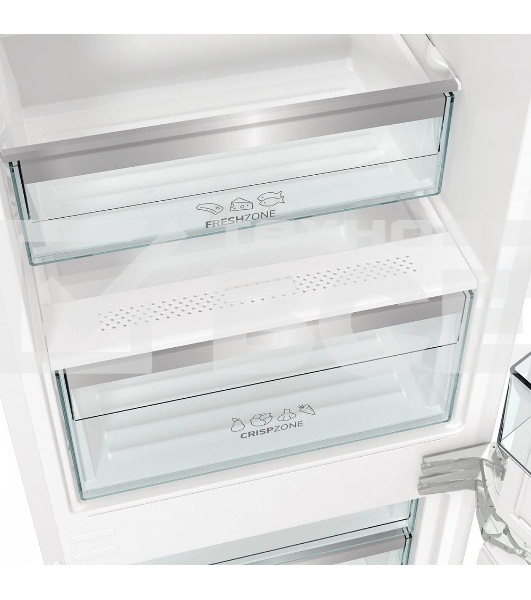Встраиваемый холодильник Gorenje NRKI519E82WF, 193 см, электронное управление, цифровой дисплей, Wi-Fi, NoFrost Dual, Multiflow 360, контейнер CrispZone с контролем влажности, функция ConvertActive, AdaptTech, MultiAdjust, жесткое крепление, инверторный компрессор, уровень шума 35 дБ