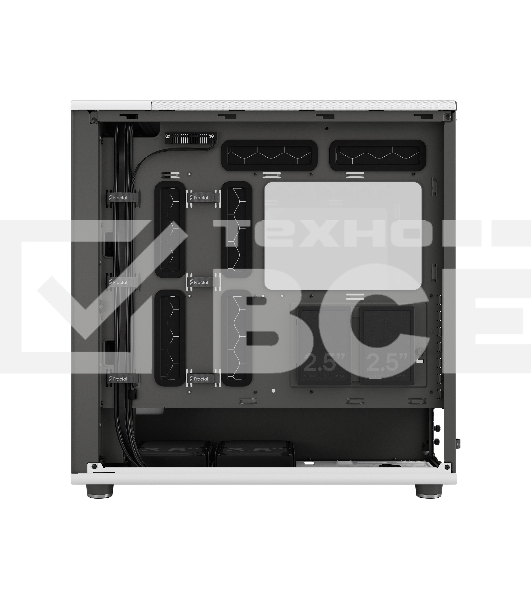 Компьютерный корпус без блока питания Fractal Design North XL TG Dark Tint, Full-Tower, 3x140мм, 2xUSB-A 3.2 + 1xUSB 3.2 Type-C E-ATX, ATX, mATX, mITX Wood panel, Chalk белый
