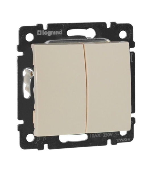 Выключатель Legrand 774305 Valena двухклавишный 10 AX(слоновая кость)