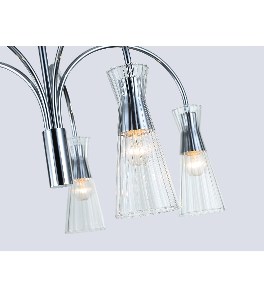 Люстра Ambrella light LH55651/5 СH/CL хром/прозрачный E14*5 max 40W D600*440