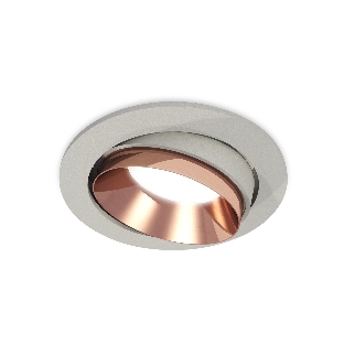 Комплект встраиваемого поворотного светильника Ambrella light XC7653025 SGR/PPG серый песок/золото розовое полированное MR16 GU5.3 (C7653, N7035)