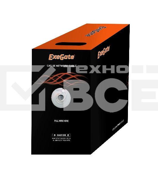 Кабель Exegate UTP EX264556RUS 4 пары кат.5e Exegate чистая 100% медь, бухта 305м, серый, PVC