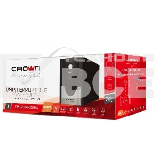 Источник бесперебойного питания CROWN ИБП CMU-SP650EURO {650VA, металл, 1x12V/7AH, розетки 2*EURO+1*IEC bybass} CM000001490