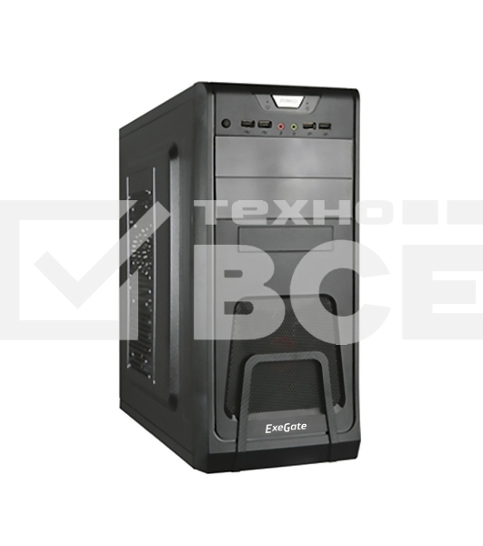 Компьютерный корпус Miditower ExeGate CP-603 Black, ATX, (CP400W, 80мм), 2хUSB+2хUSB 3.0, Audio