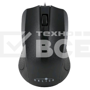Мышь проводная Oklick 225M черный, 1200 dpi, USB, кнопки - 3