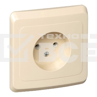 Розетка 1-м СП Этюд 16А IP20 без заземл. крем. SchE PC16-001K
