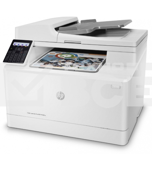 МФУ лазерный HP Color LaserJet Pro M183fw (7KW56A), A4, цветной, печ. до 16 стр/мин., скан. до 15 стр/мин. (ч/б) 8 стр/мин. (цвет), 600 x 600 dpi (печать) 1200x1200dpi (скан.), USB, RJ-45, Wi-Fi, Air Print, Mopria