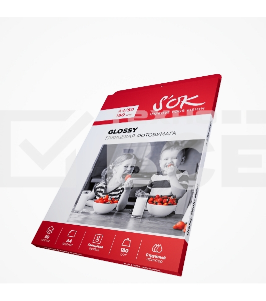 Фотобумага CC Glossy ; 180gsm; A4*50 Глянцевая; 180г/м2; формат А4; 50 листов
