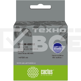 Этикетки Cactus CS-LW-99012 сег.:89x36мм черный белый 260шт/рул Dymo Label Writer 450/4XL