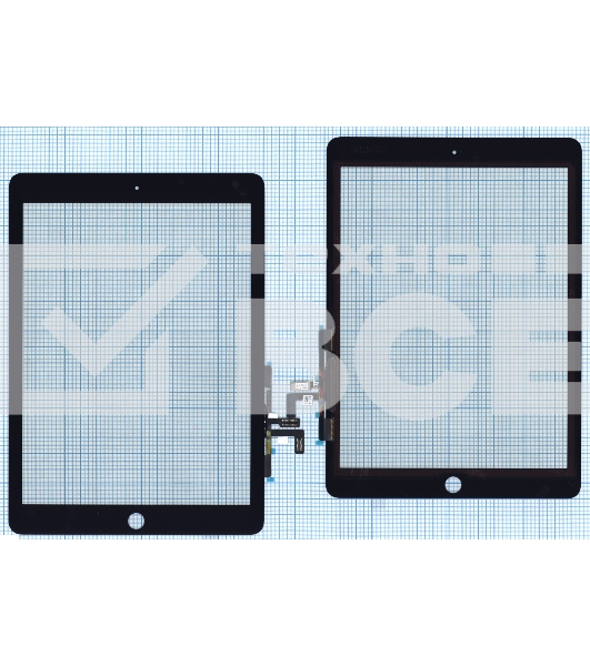 Сенсорное стекло (тачскрин) для iPad Air (A1474, A1475, A1476), черное OEM