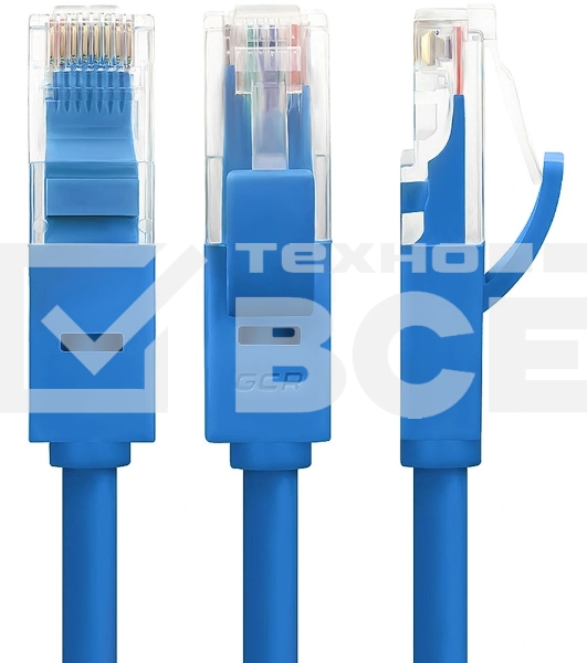 Патч-корд Greenconnect GCR-LNC01-C-1.0m перекрестный ethernet 1.0m UTP кат.5е, синий, RJ45, литой