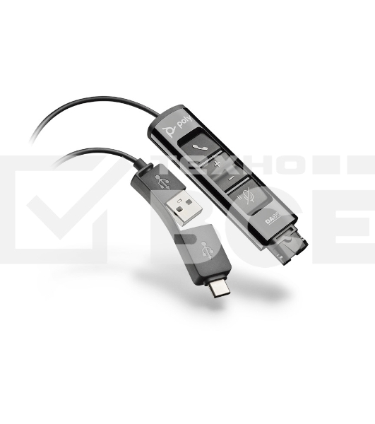 Адаптер USB Plantronics DA85, USB-A & USB-C TO QUICK DISCONNECT