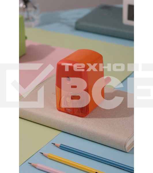 Точилка для карандашей механическая Deli E0635 1 отверстие пластик коробка