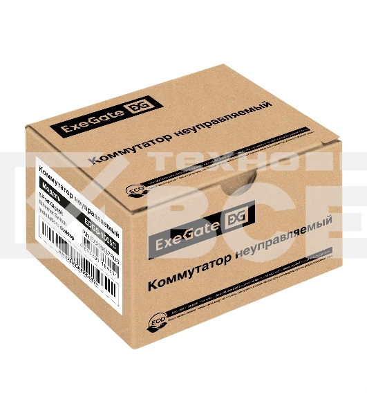 Коммутатор неуправляемый ExeGate EDGS-1005С (5-портовый гигабитный UTP 10/100/1000 Base-T, с функцией энергосбережения (EEE), настольный)