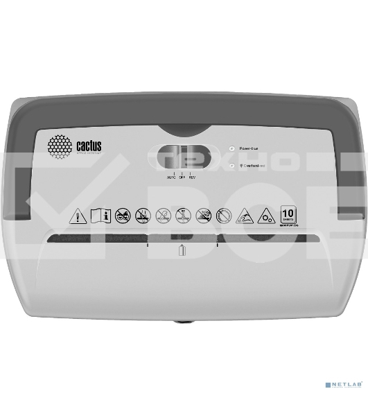 Шредер Cactus CS-SH-C5 белый (секр.P-4) фрагменты 10лист. 21лтр. скрепки скобы пл.карты