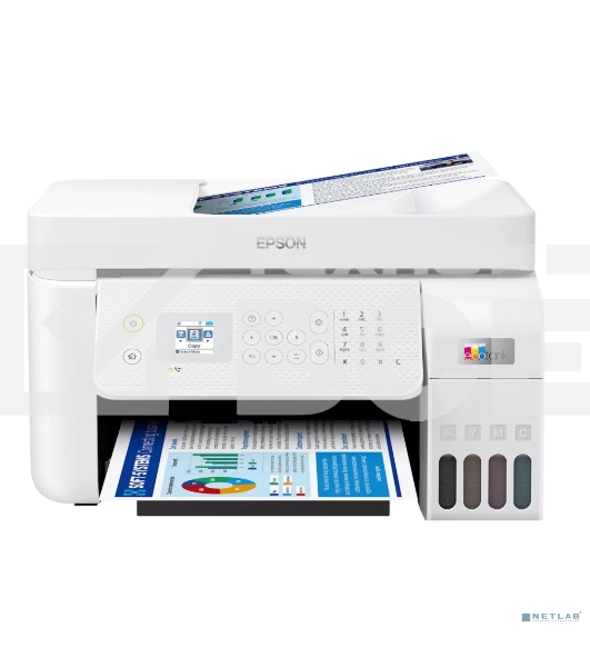 МФУ струйное Epson EcoTank L5296 (C11CJ65411) белый, A4, ч/б печ. 33стр/мин., цв. печ. 15стр/мин., 5760x1440 DPI, 2400х1200 DPI, USB, Ethernet, Wi-Fi