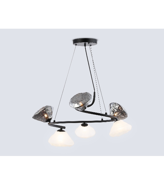 Светильник Ambrella light LH15003/6 BK/FR/SM черный/белый матовый/дымчатый G9*6 max 40W D630*1150