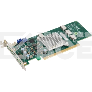 Плата коммуникационная SuperMicro Quad port OCuLink retimer NVMe SSD add-on card for PCIe3 x16 slot