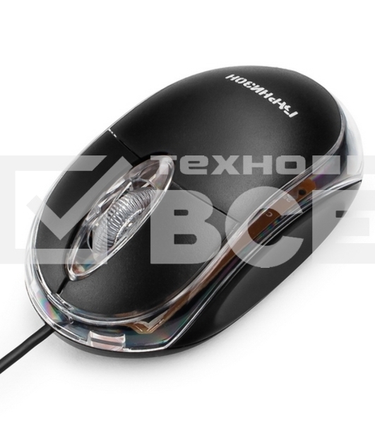 Мышь проводная Гарнизон GM-100 черный, 1000 dpi, USB, кнопки - 3
