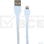 Кабель PERFEO USB A вилка - Lightning вилка, 2.4A, голубой, силикон, 1 м., ULTRA SOFT (I4333), фото3