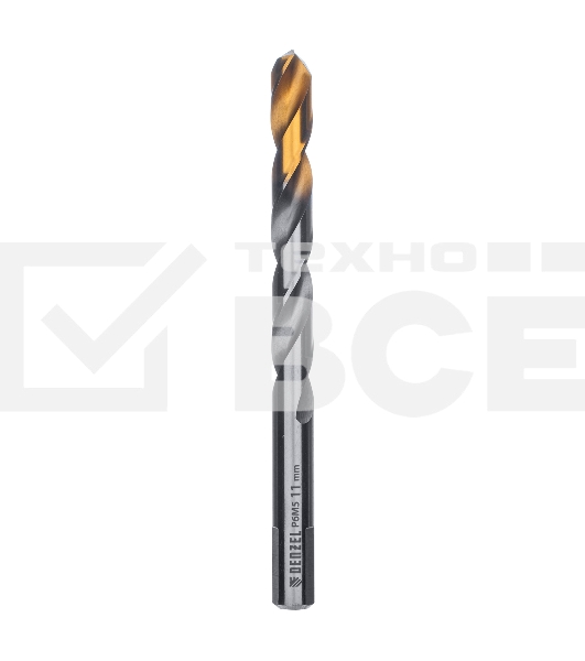 Сверло спиральное по металлу 11 x 142мм, Р6М5, Golden Tip Denzel