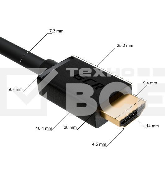Кабель синхронизации Greenconnect GCR-55269 7.0m HDMI 2.0, XLPE, Outdoor, Ultra HD, 4K 60Hz, 18.0 Гбит/с, HDR 4:4:4, 3D, черный, 2 Х экран, армирование