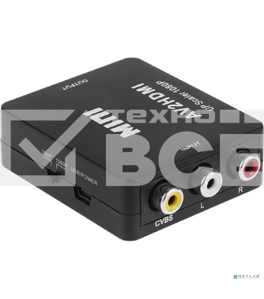 Конвертер 3 RCA на HDMI, пластик, черный  Rexant